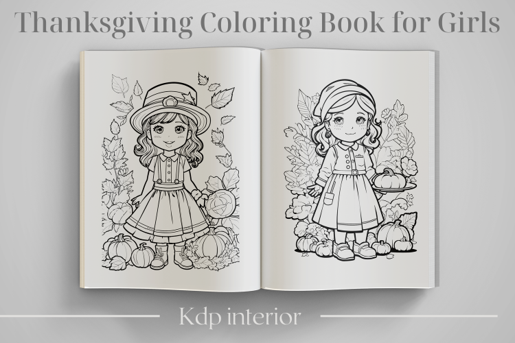 Thanksgiving Coloring Book for Girls