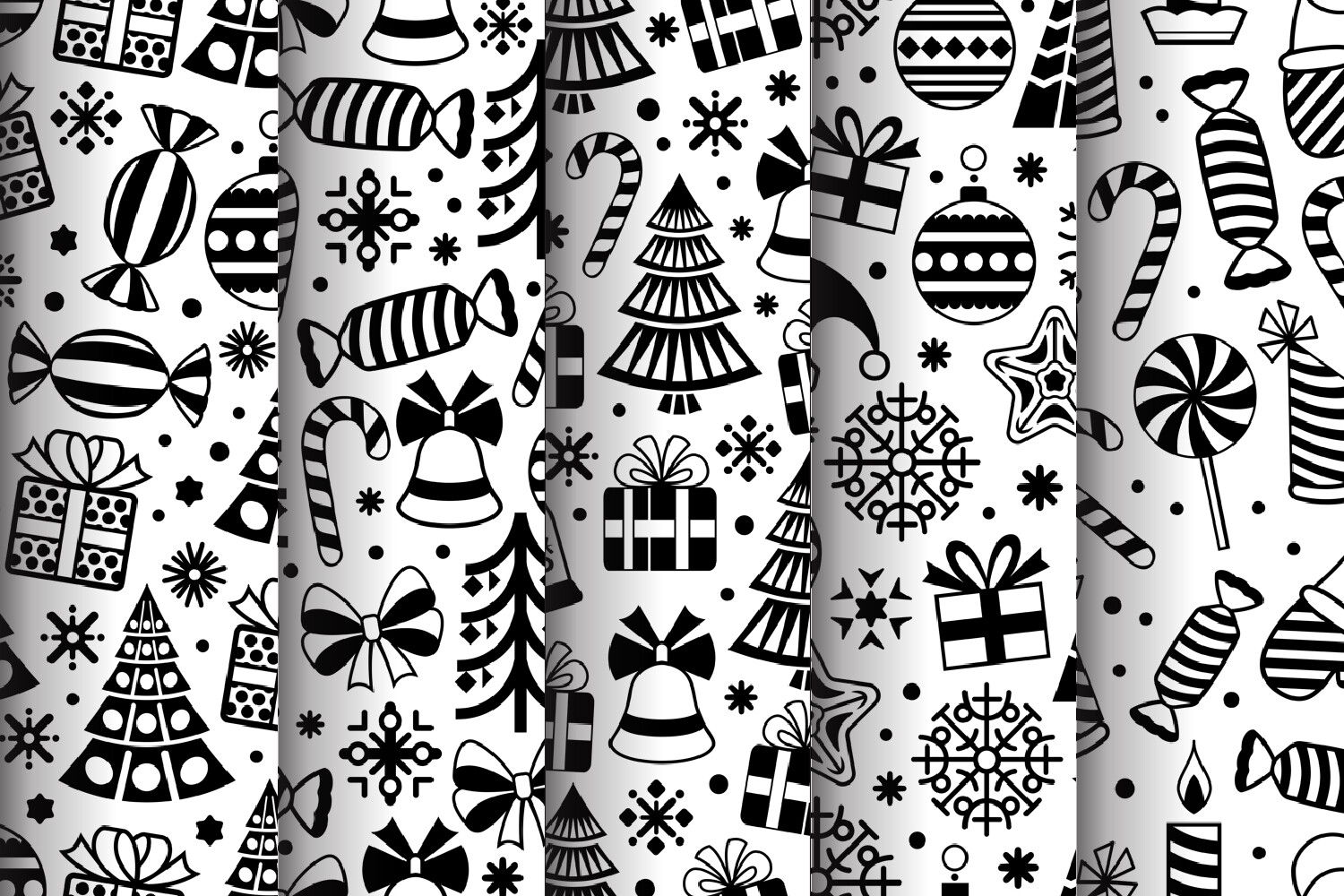 Christmas Black and White Patterns