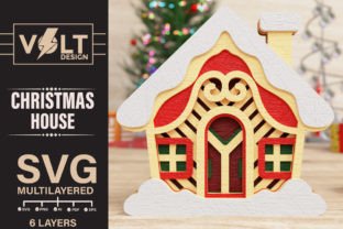 Cute Christmas House 3D SVG || BUBDLE || · Creative Fabrica