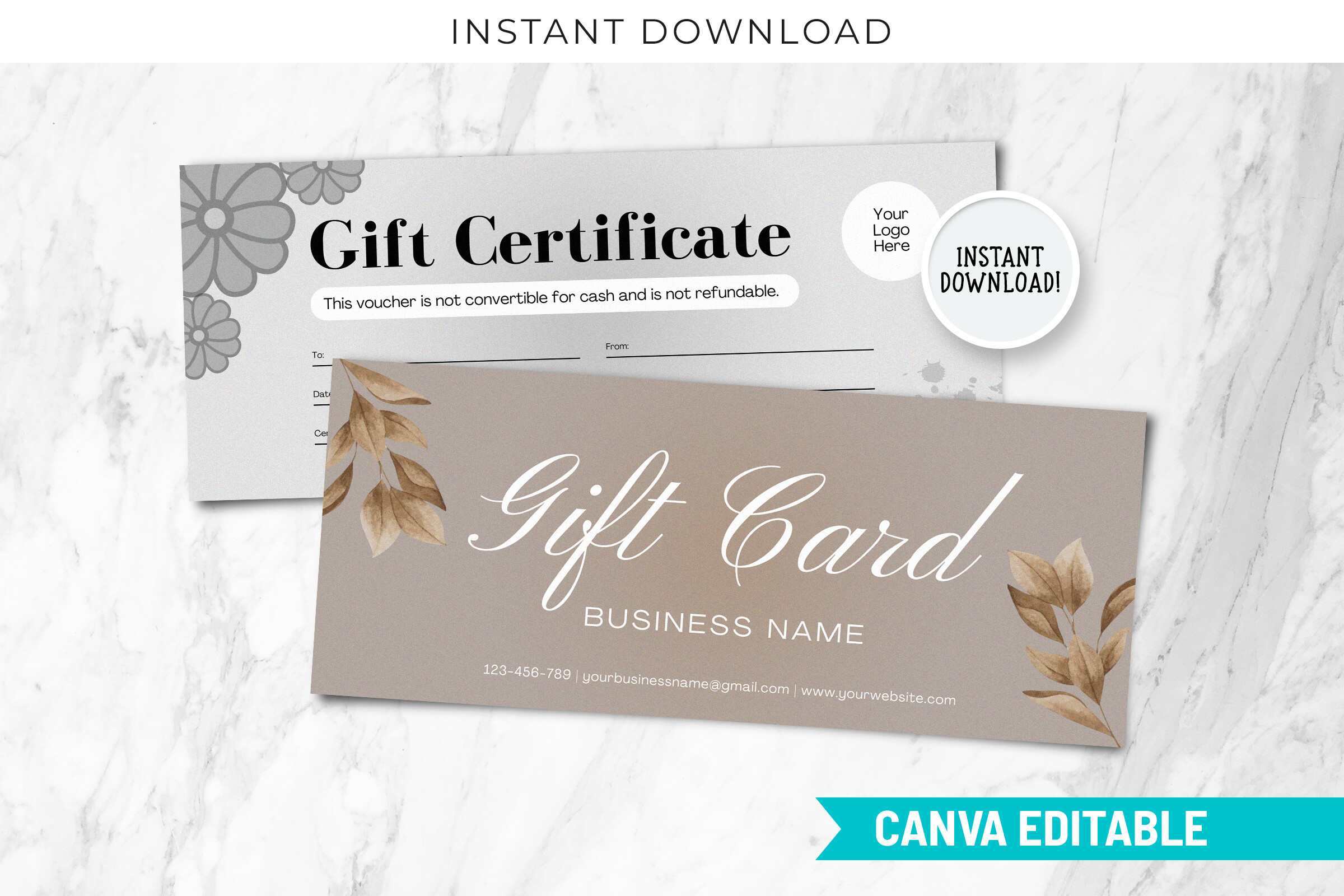 Editable Gift Certificate Canva Template