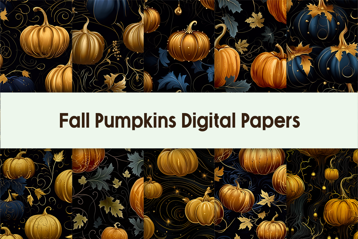 Fall Pumpkins Digital Papers Graphic by Pamilah · Creative Fabrica