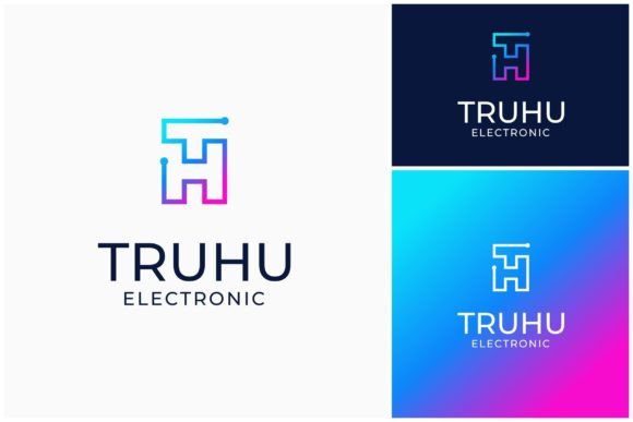 Letter TH HT Technology Logo