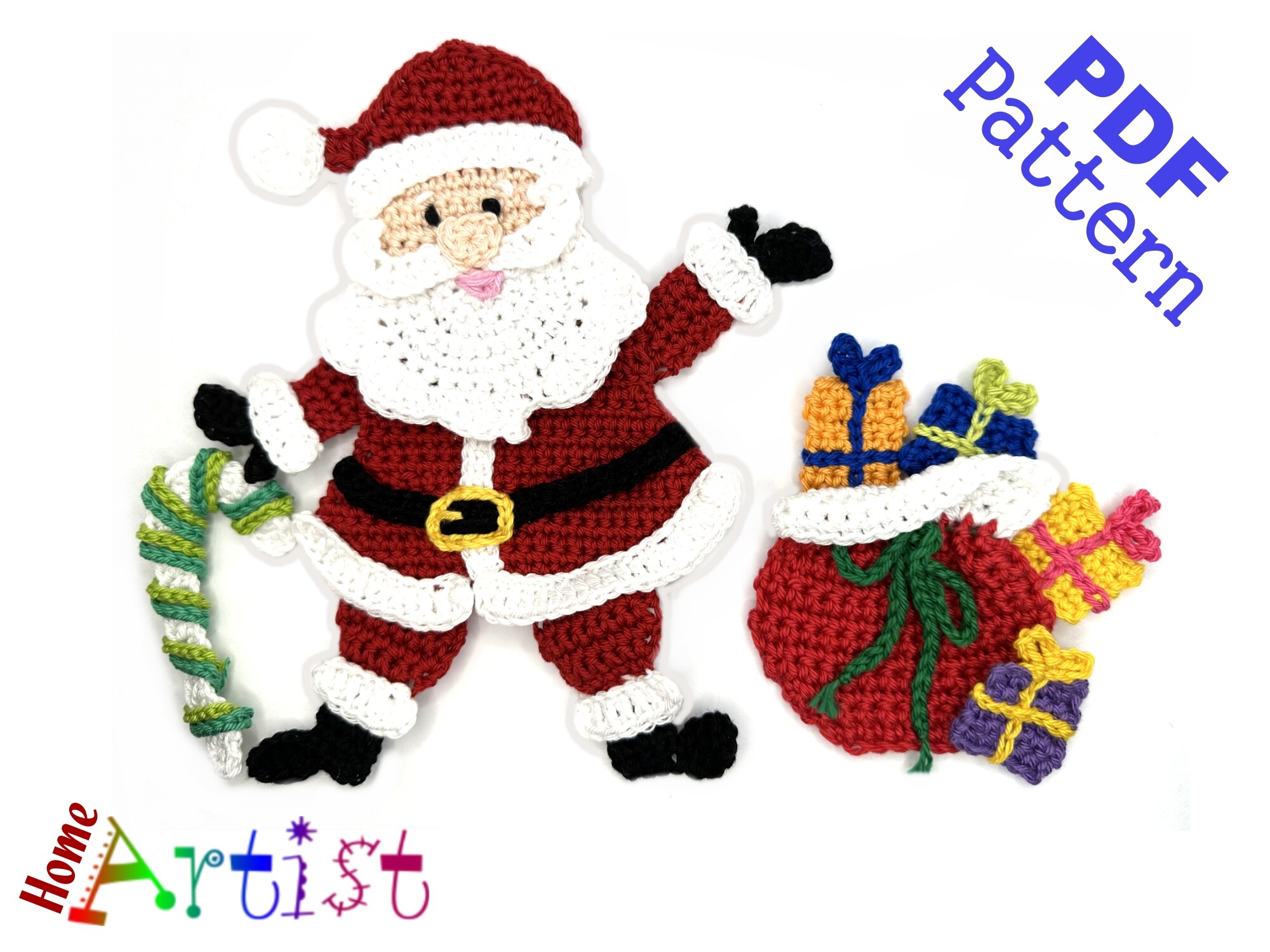 Santa Claus Crochet Applique Pattern