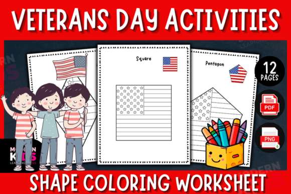 Shape Coloring Veterans Day Activities