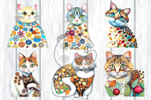 Autumn Cats - Watercolor Clipart Graphic by Prawny · Creative Fabrica