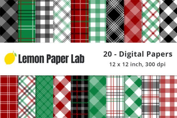 Christmas Plaid Digital Paper Seamless