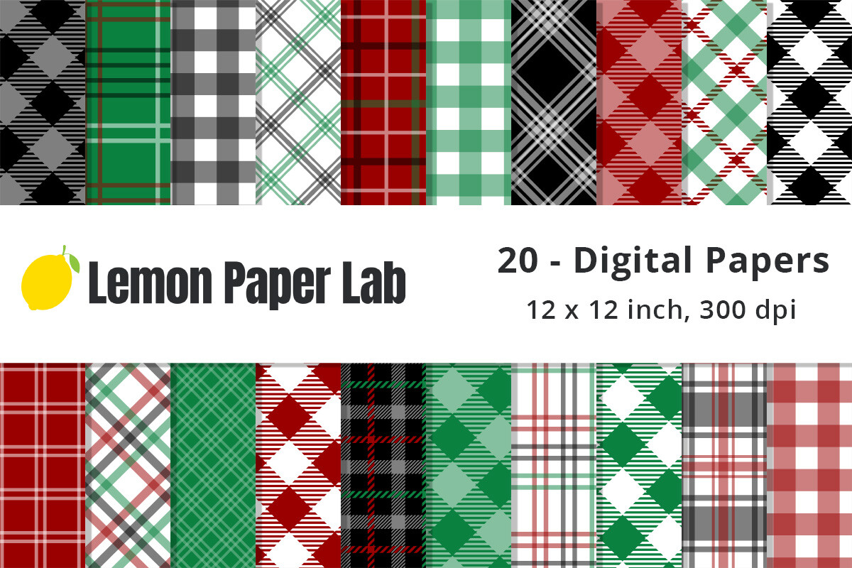 Christmas Plaid Digital Paper Seamless