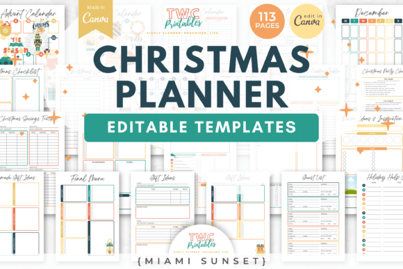 Christmas Planner Canva Templates /MIAMI