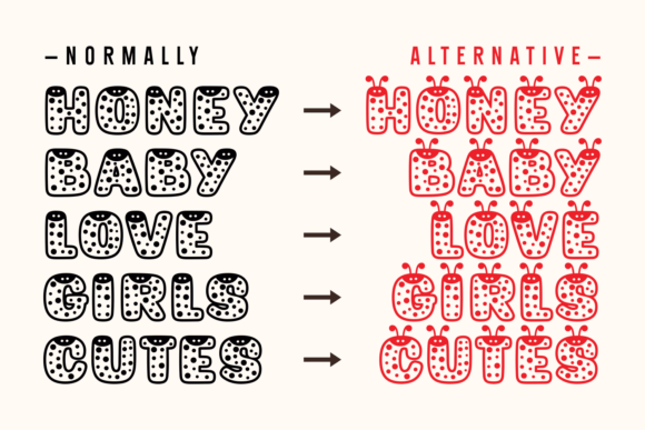 Cute Lady Bugs Font - Preview 1
