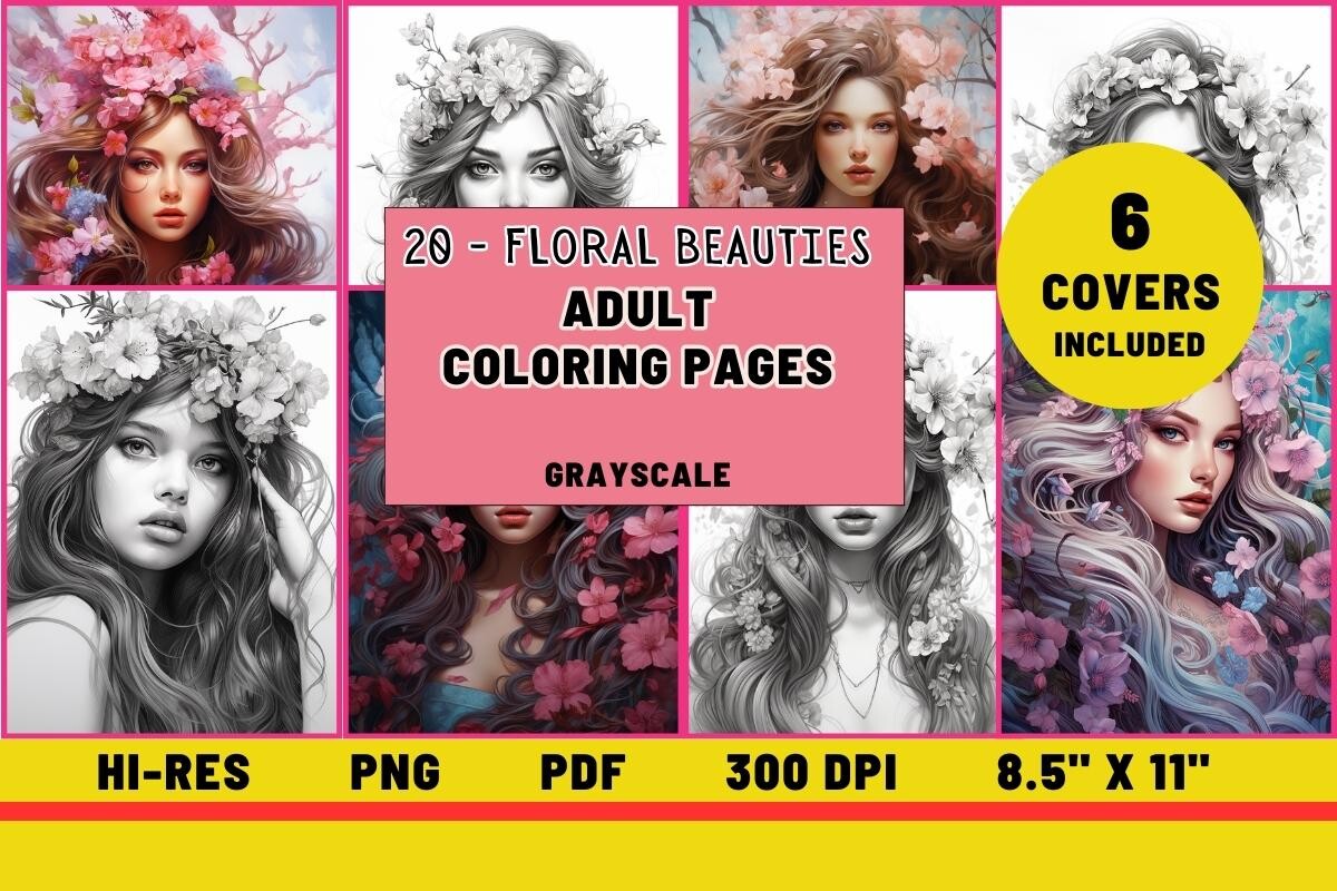 Floral Beauties Adult Coloring Pages