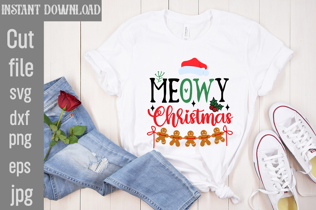 Meowy Christmas SVG Cut File Graphic by SimaCrafts · Creative Fabrica
