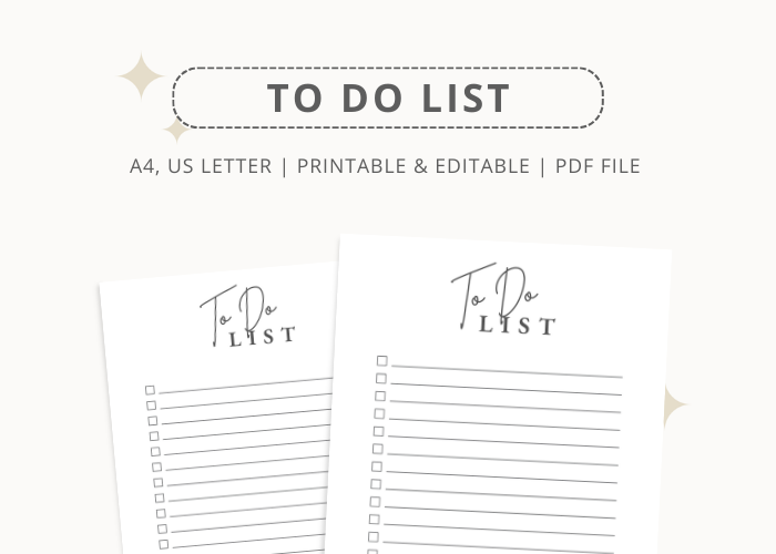 Minimal to Do List Printable