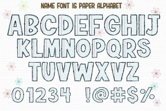 Paper Alphabet Font PNG with transparent background - Preview 1
