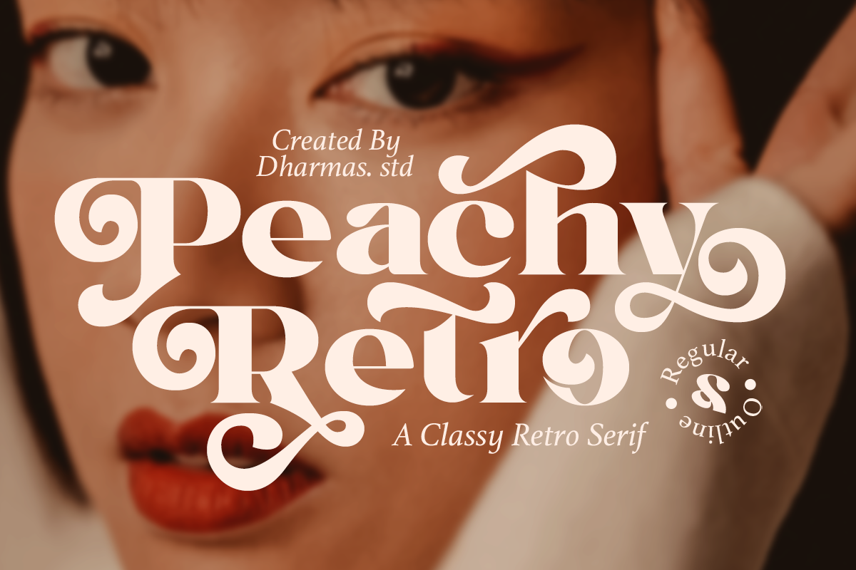Peachy Retro preview, nostalgic tightly spaced serif