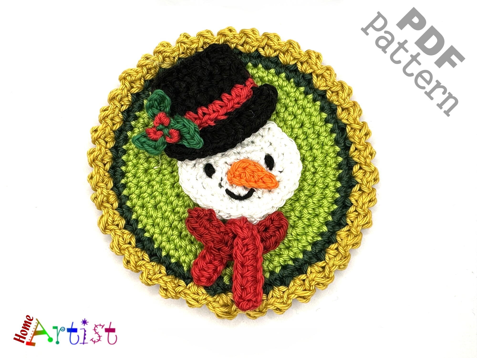 Snowman Crochet Applique Pattern