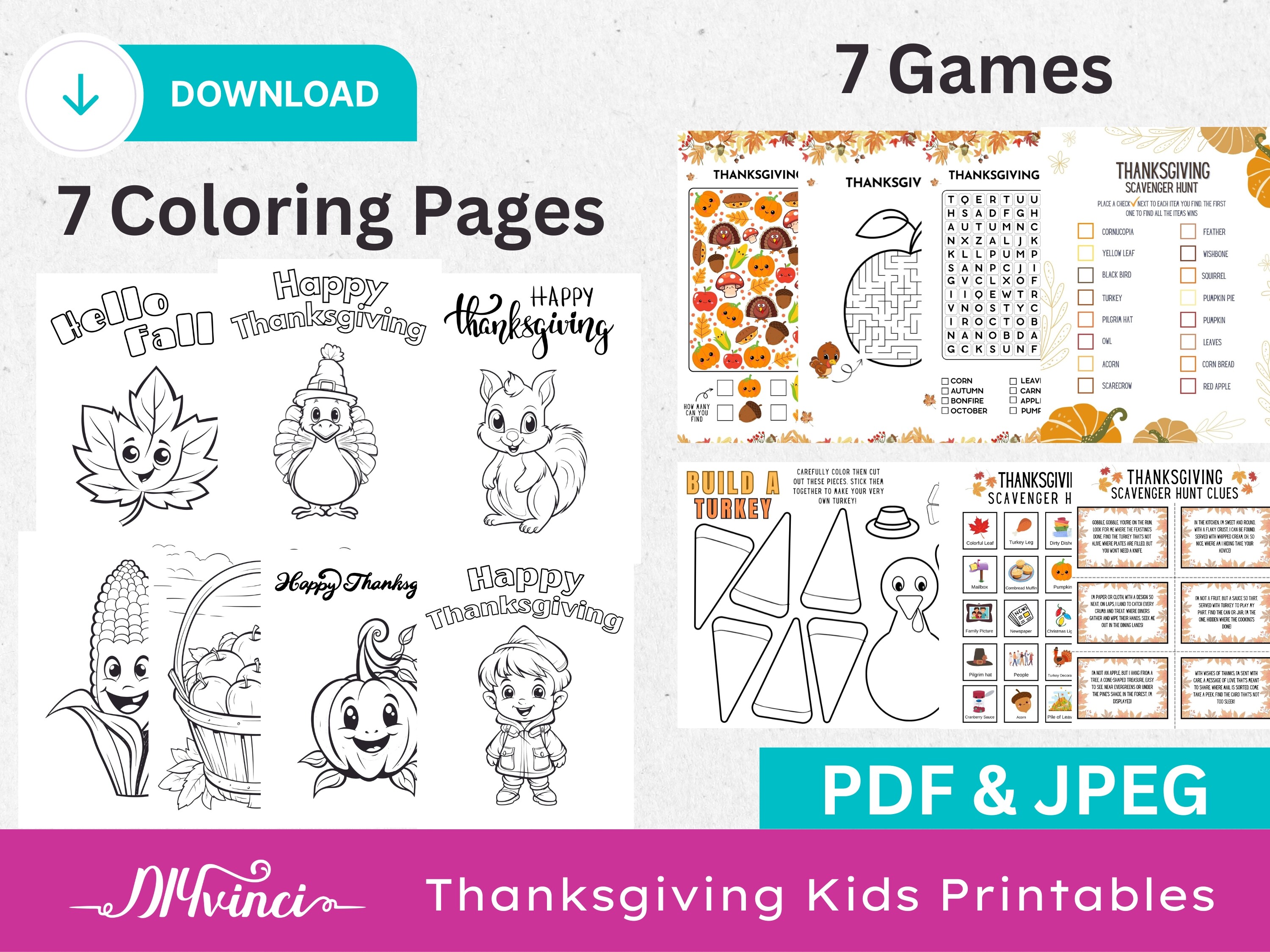 Thanksgiving Kids Printables