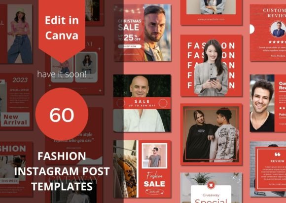 60 Fashion Social Media Canva Templates