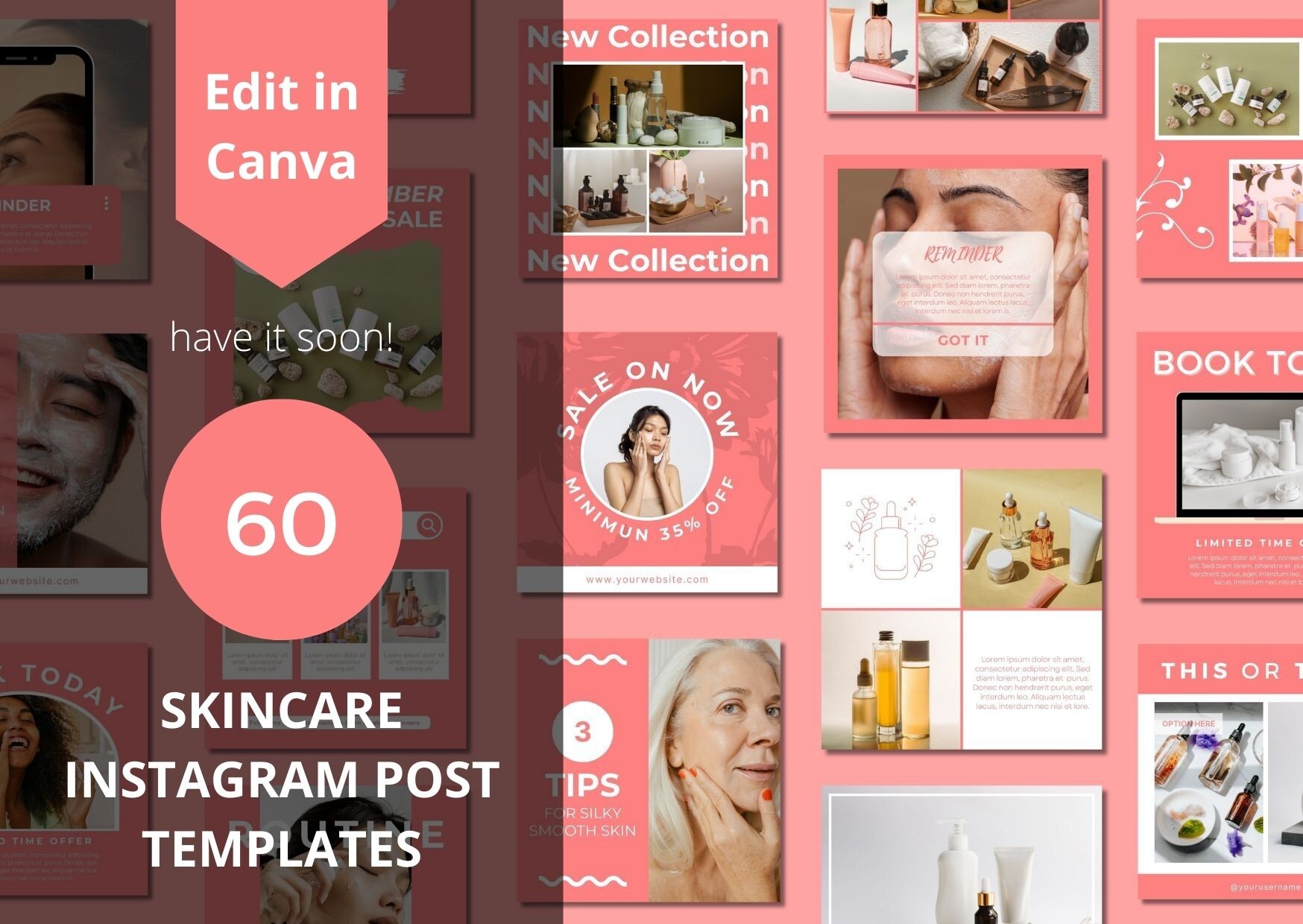60 Skincare Social Media Canva Templates Graphic by Putra Art ...