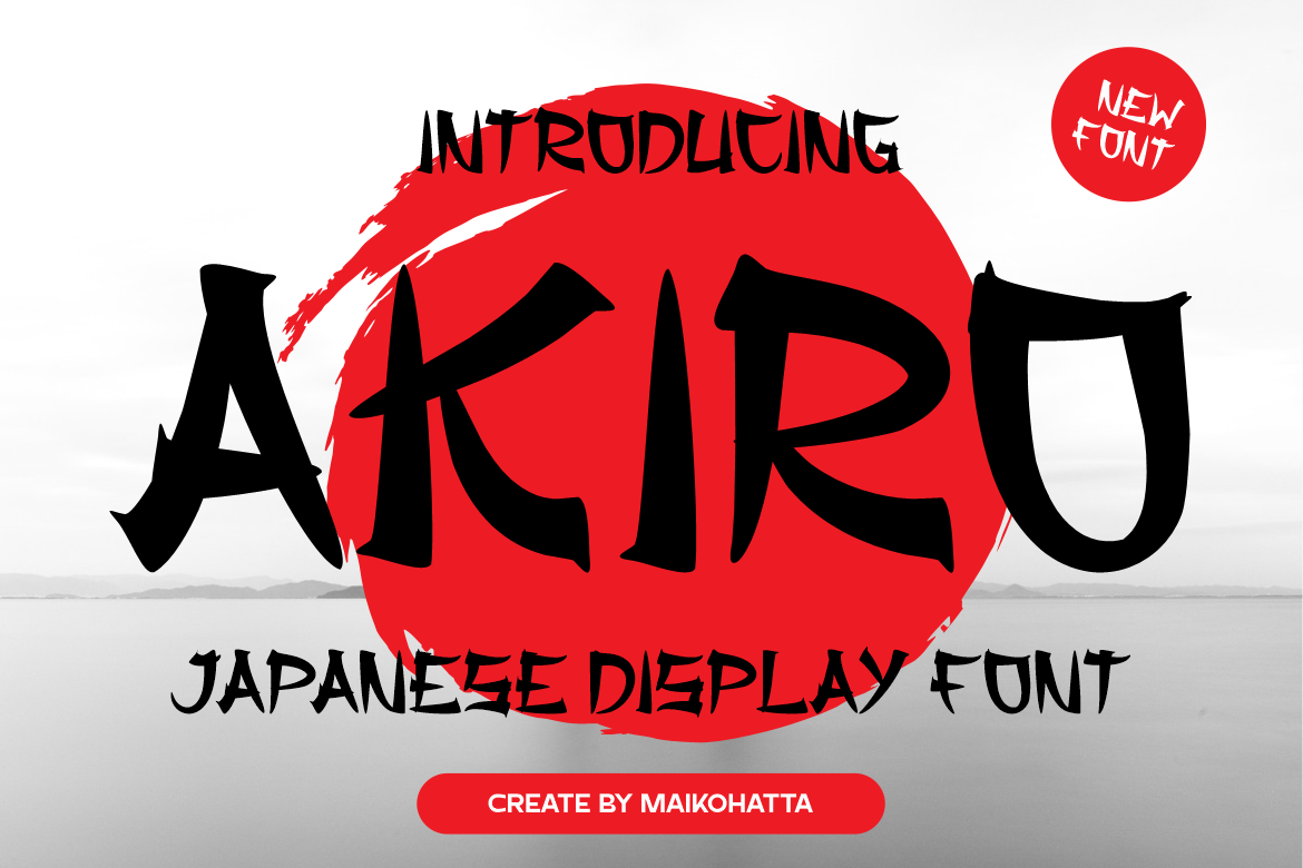 Akiro preview, decorative Japanese font with cultural depth