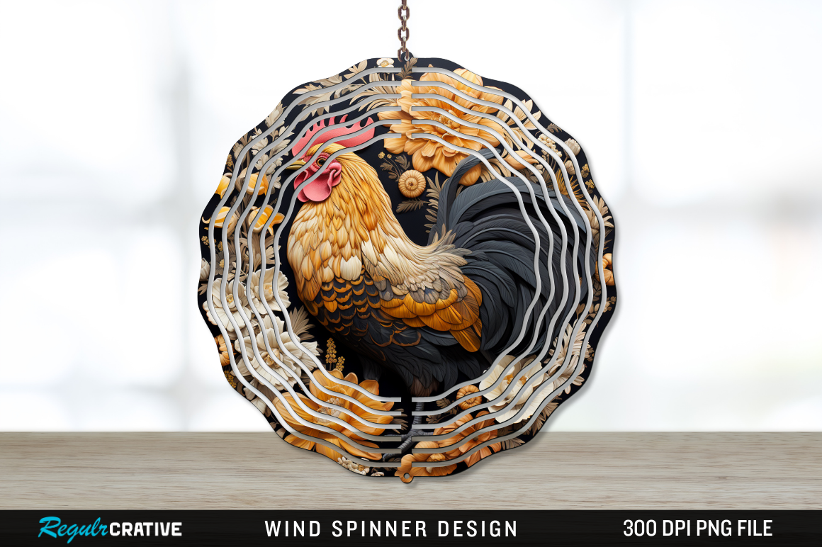 FREE 3D Chicken Wind Spinner Graphic by Regulrcrative · Creative Fabrica