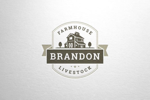 Farmhouse Heraldic Shield Logo