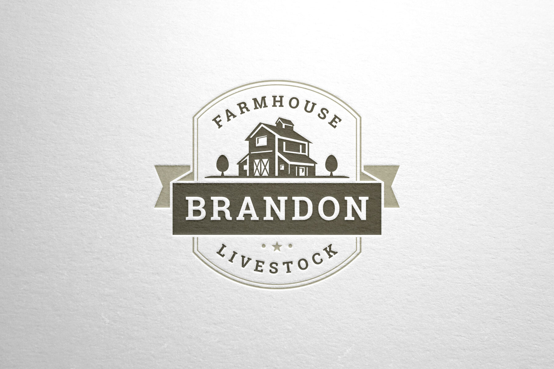 Farmhouse Heraldic Shield Logo