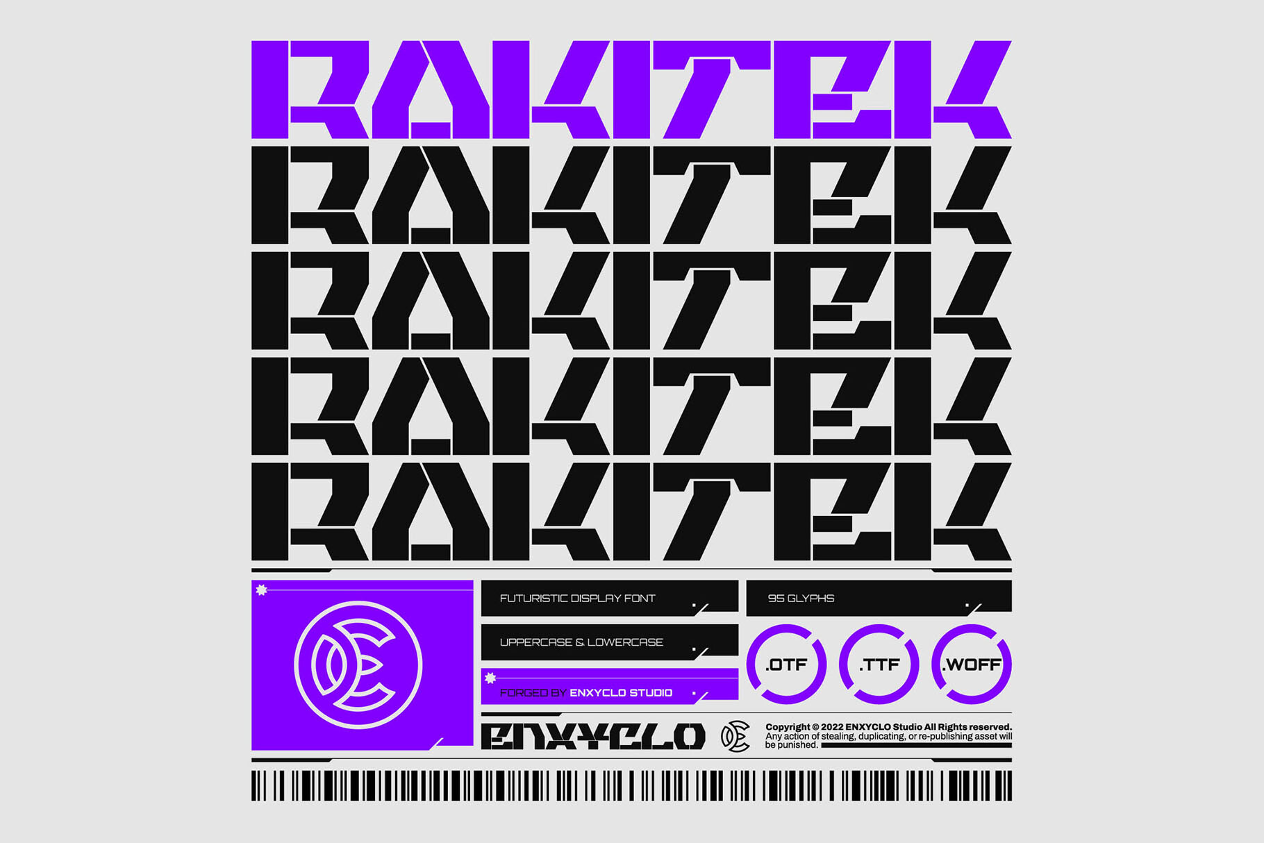 Rakitek preview, industrial cyberpunk display
