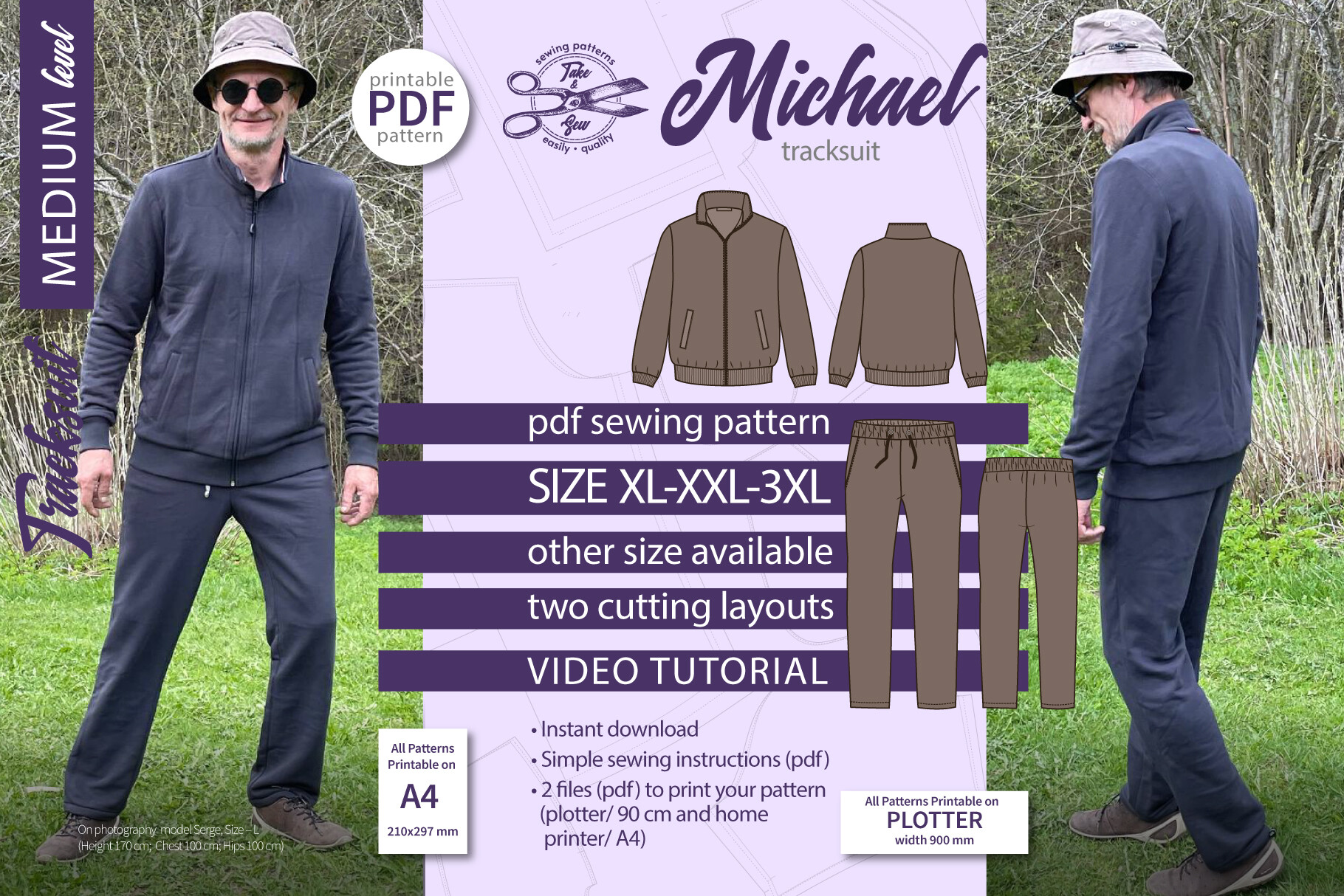 Tracksuit Sewing Pattern Michael XL XXL