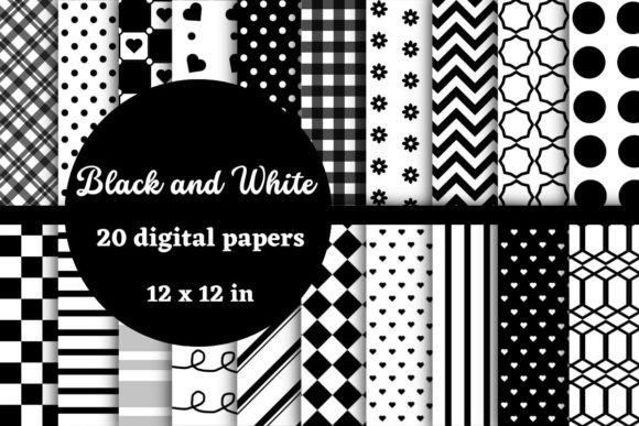 Black and White Digital Papers