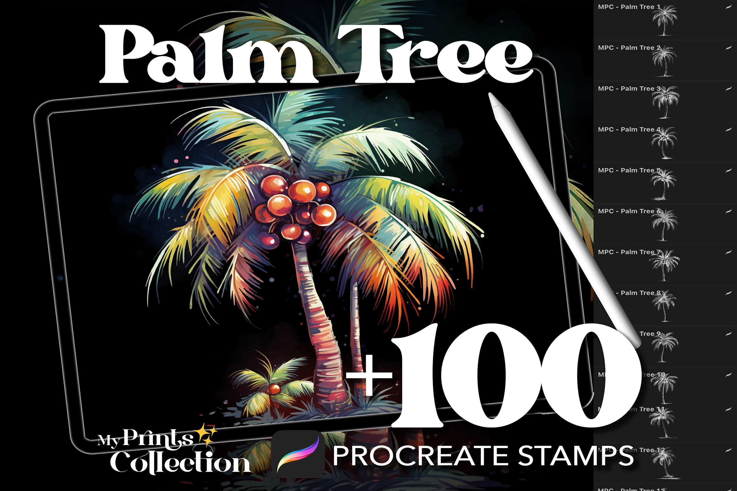 100+ Procreate Palm Tree Stamps - photo 1
