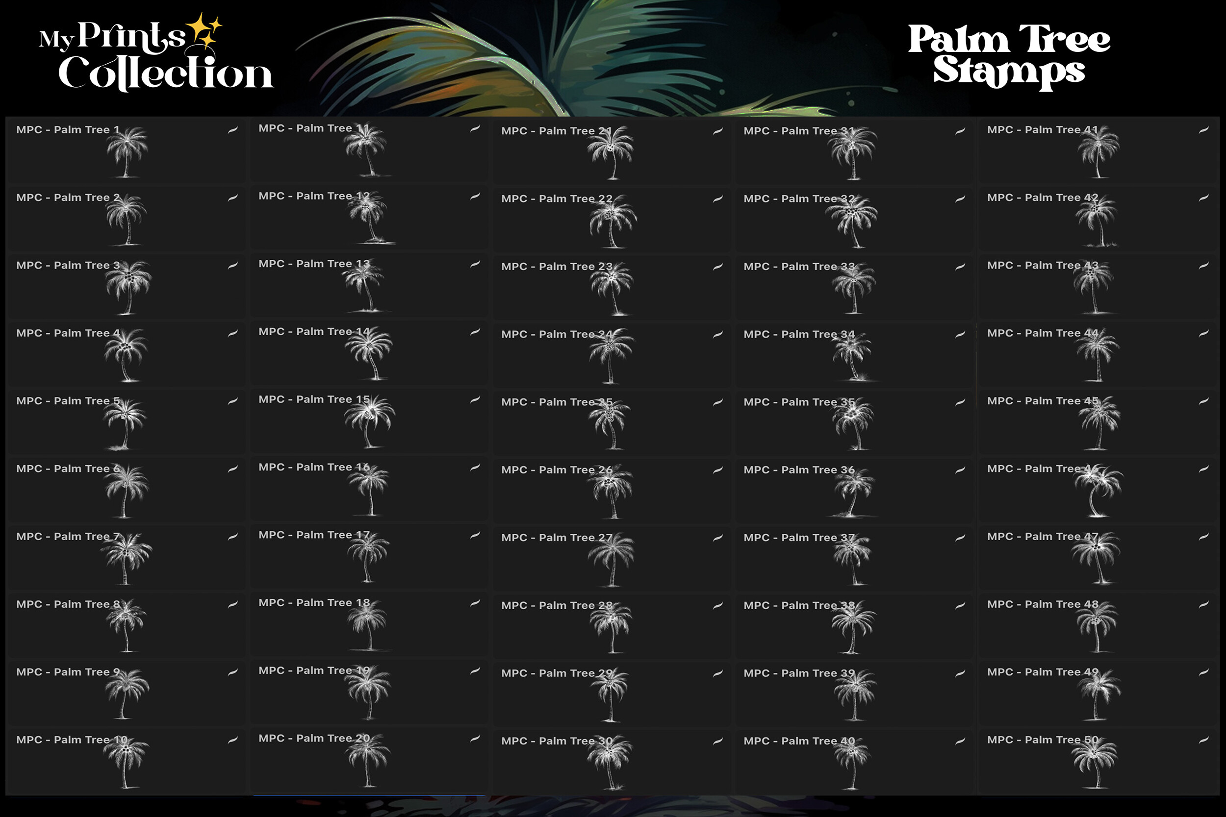 100+ Procreate Palm Tree Stamps - photo 2