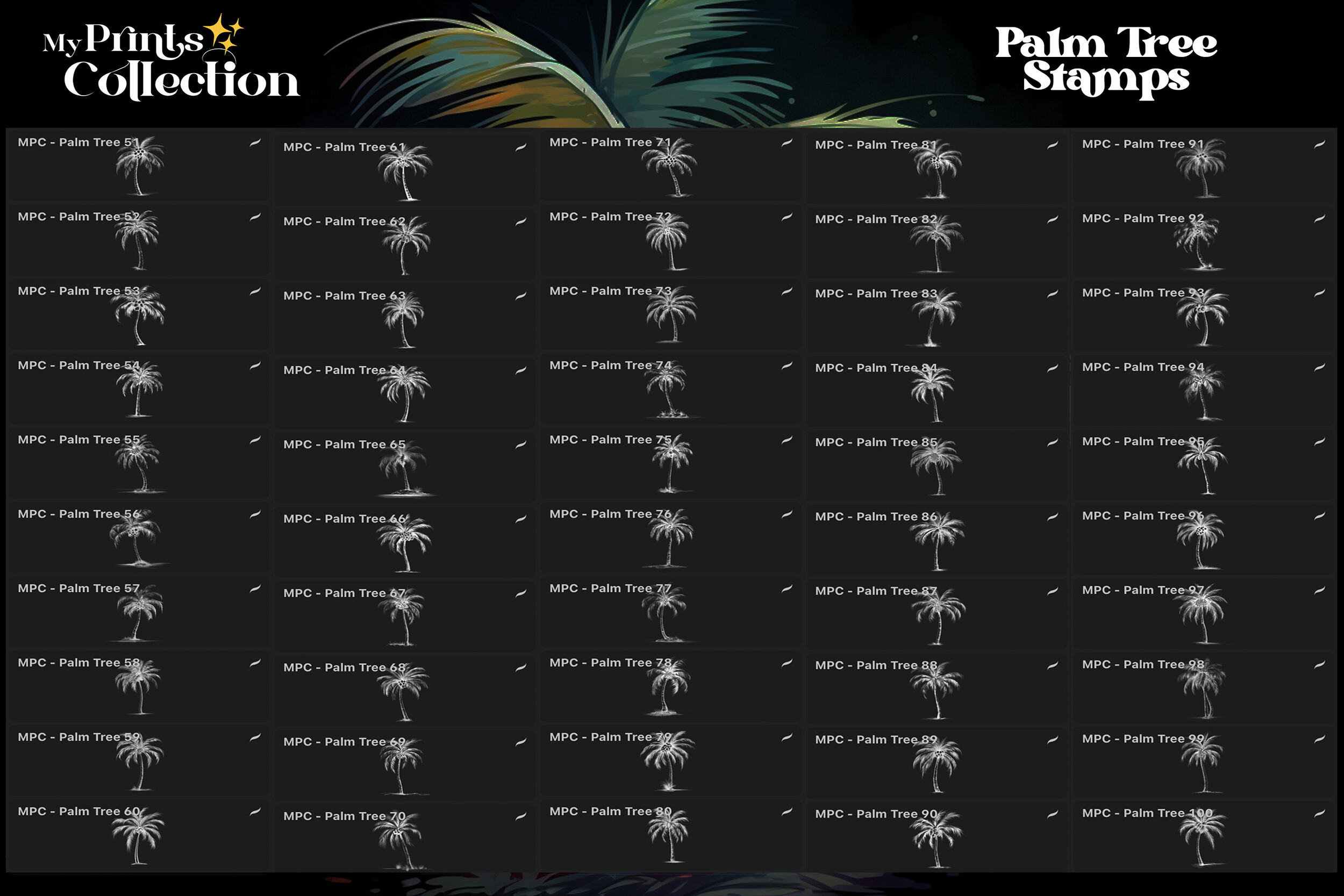 100+ Procreate Palm Tree Stamps - photo 3
