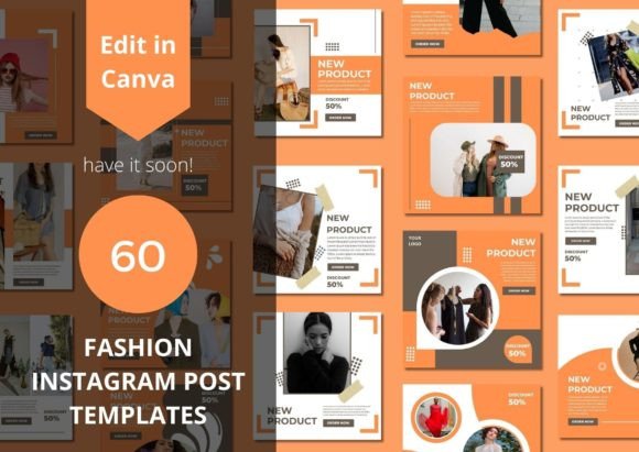 60 Fashion Social Media Canva Templates