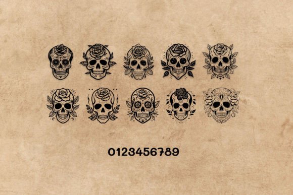 Beautiful Rose Sugar Skull Font - Preview 3