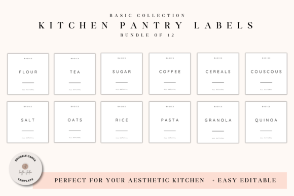 Canva Kitchen Pantry Labels Template