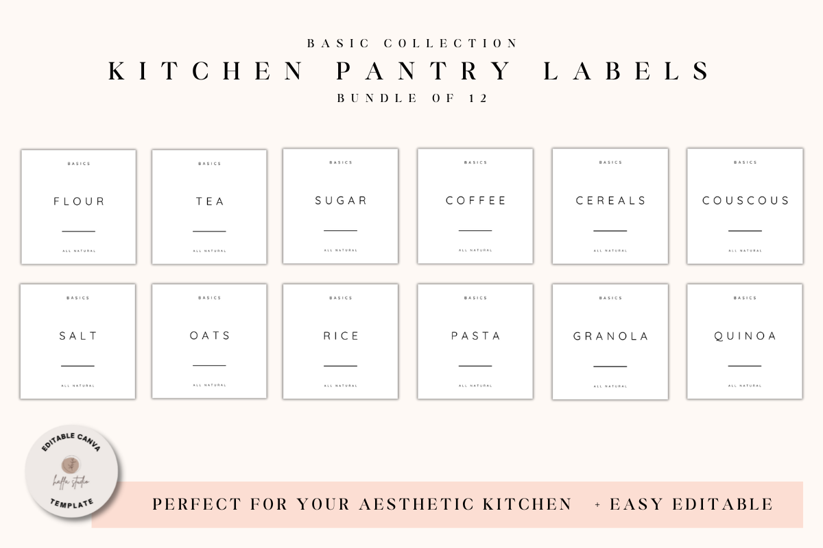 Canva Kitchen Pantry Labels Template