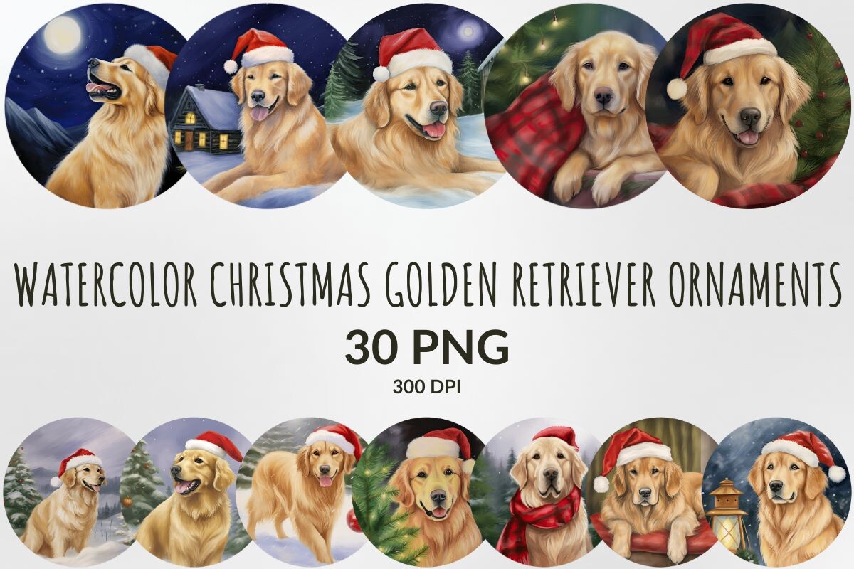 Christmas Golden Retriever Ornaments