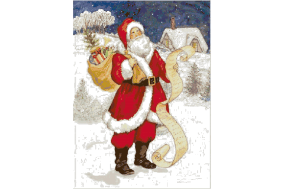 Christmas Santa Counted Cross Stitch