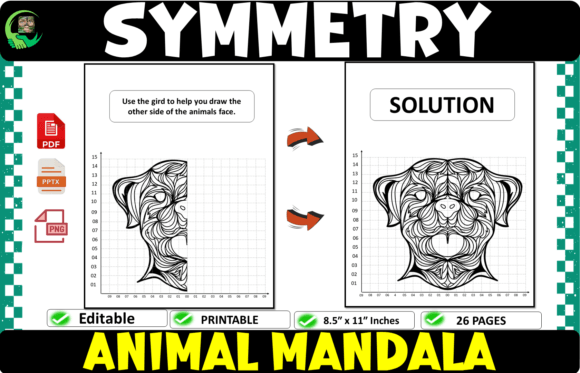 Geometric Symmetry Animals Mandala