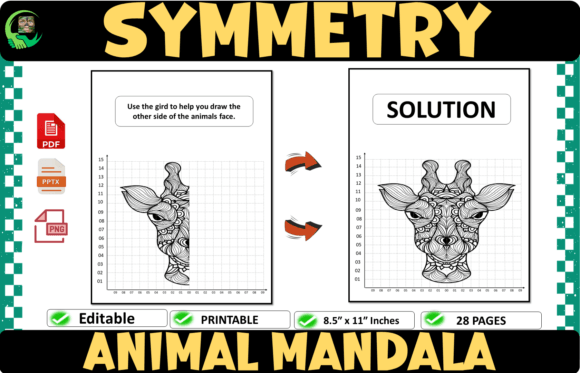 Geometric Symmetry Animals Mandala