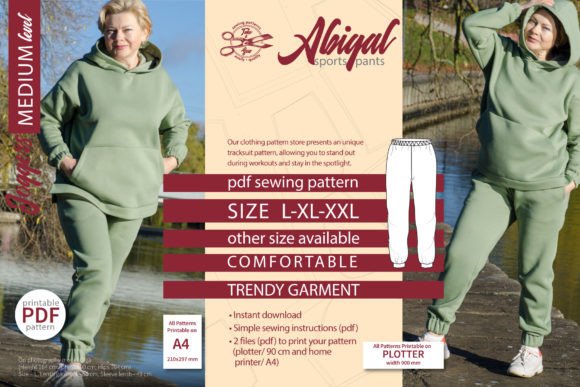Joggers Sewing Pattern Abigail L XL XXL