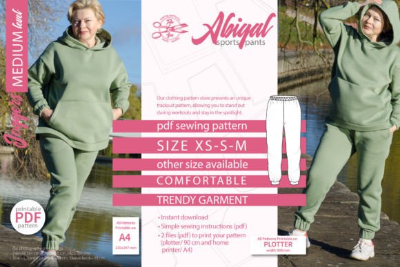 Joggers Sewing Pattern Abigail XS S M