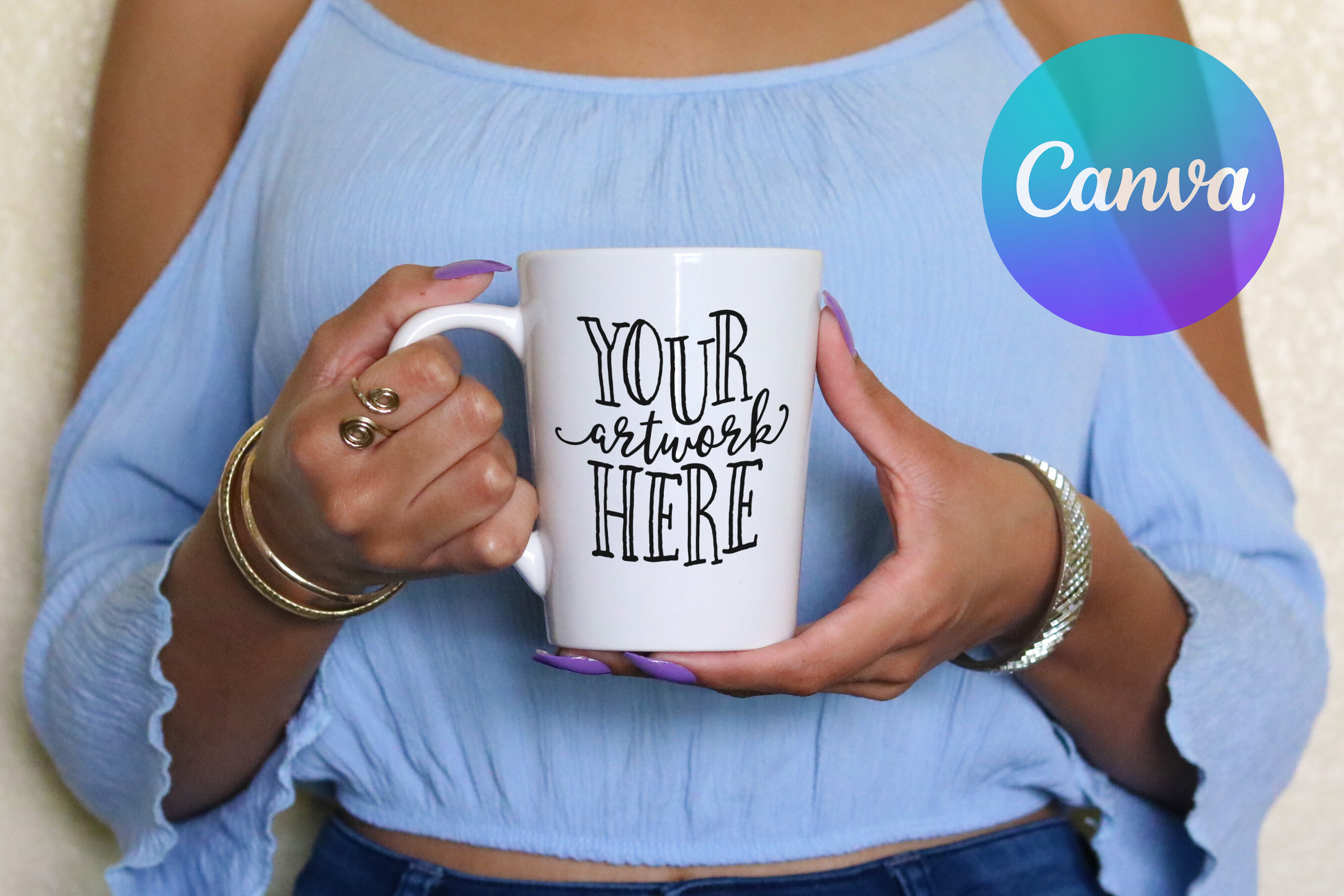 Periwinkle Spring Chic Canva Mug Mockup