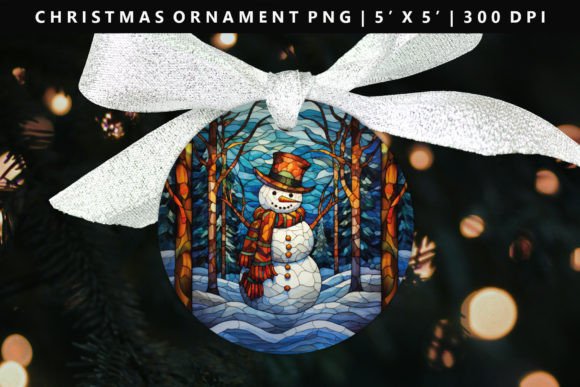 Snowman Christmas Ornament Sublimation Graphic Illustrations By StasyLionet