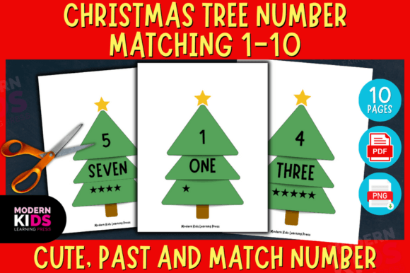 Christmas Tree Number Matching 1-10