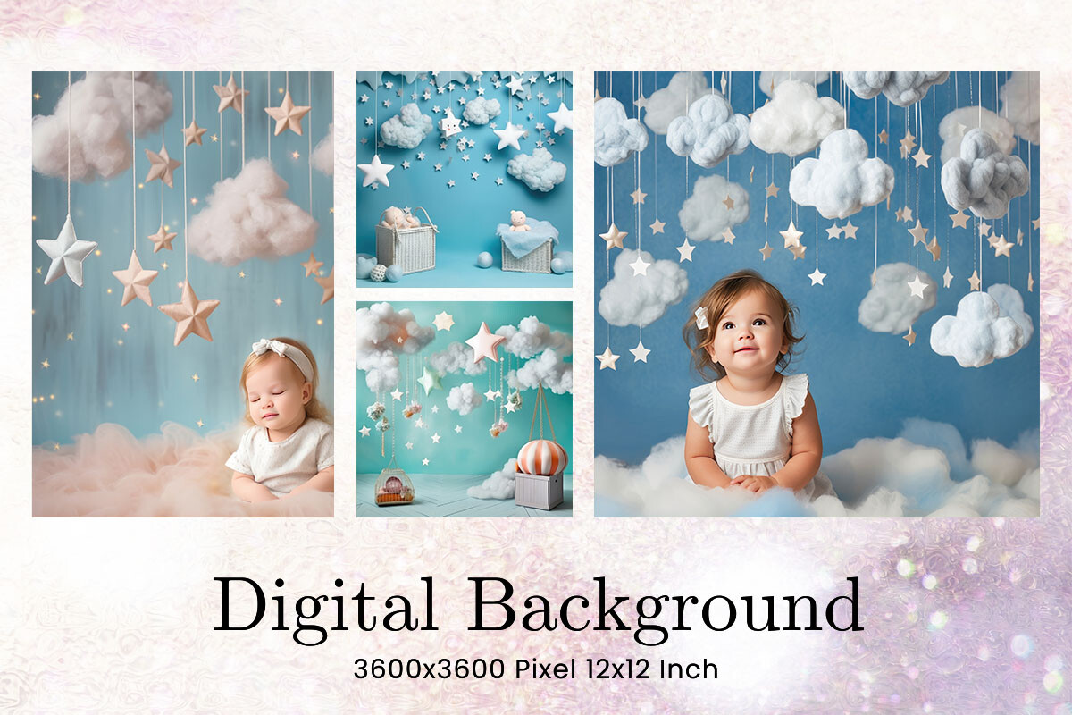 New Born Studio Baby Backdrop Overlays Graphic by sistadesign29 ...