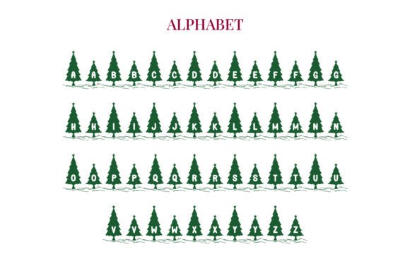 Pine Decorative Font PNG with transparent background - Preview 3