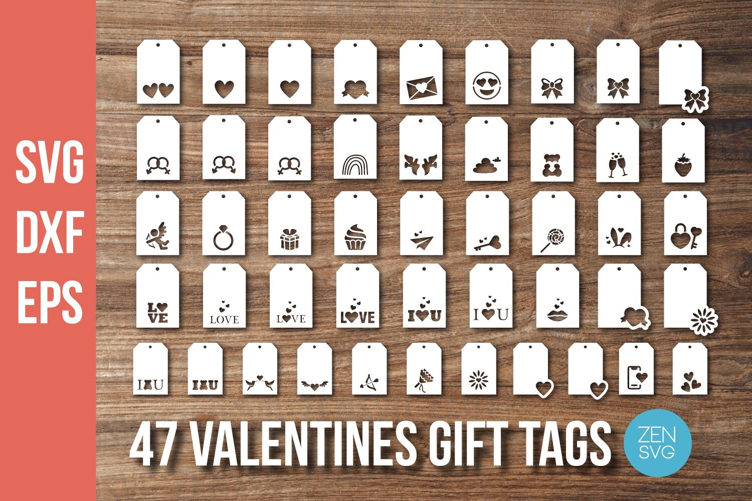 Valentines Gift Tags Svg Cut File