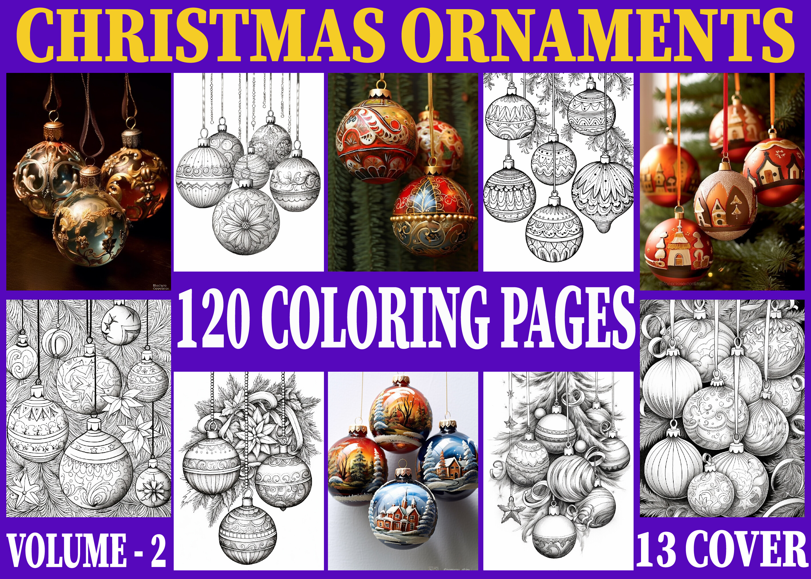 120+ Christmas Ornaments Coloring Pages