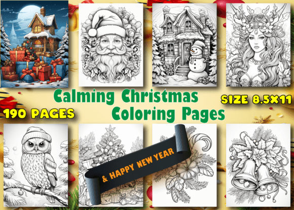 190 Christmas Coloring Pages for Adults